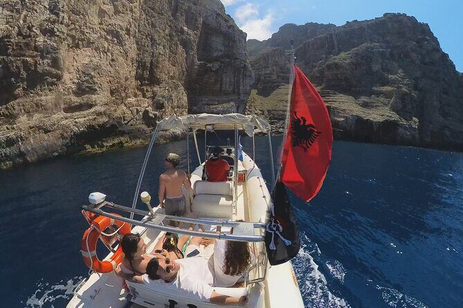Private 6 H Boat Dafina Bay & Bear's Bay - Stop 2: Haxhi Ali Cave Time for Snorkeling and Swimming