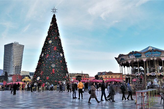 Tirana Walking Tour, Extra Virgin Olive Oil and Raki Tasting - Enver Hoxha Pyramid: the star underneath the Egyptian shape